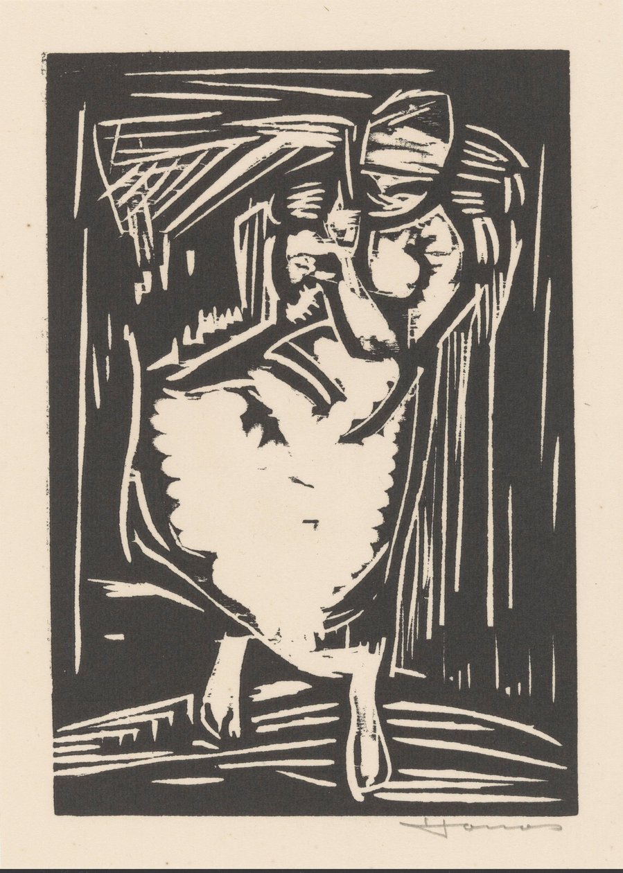 Vrouw die een zak op haar rug draagt door Henri Jonas (signed by artist)