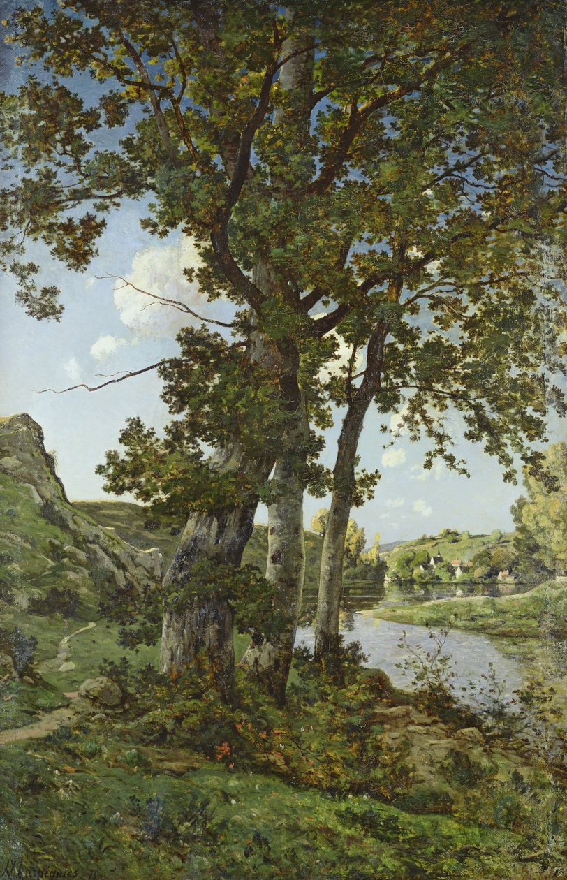 De Eiken van Chateau-Renard, 1875 door Henri Joseph Harpignies