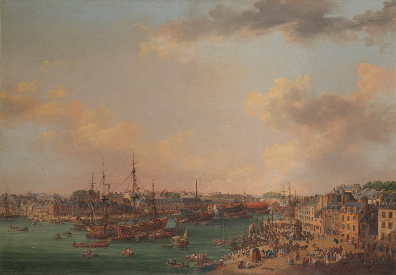 De buitenhaven van Brest, 1773 door Henri-Joseph Van Blarenberghe