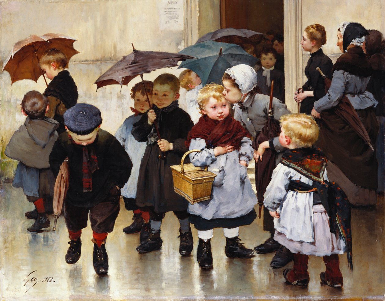 De klas verlaten, 1888 door Henri Jules Jean Geoffroy