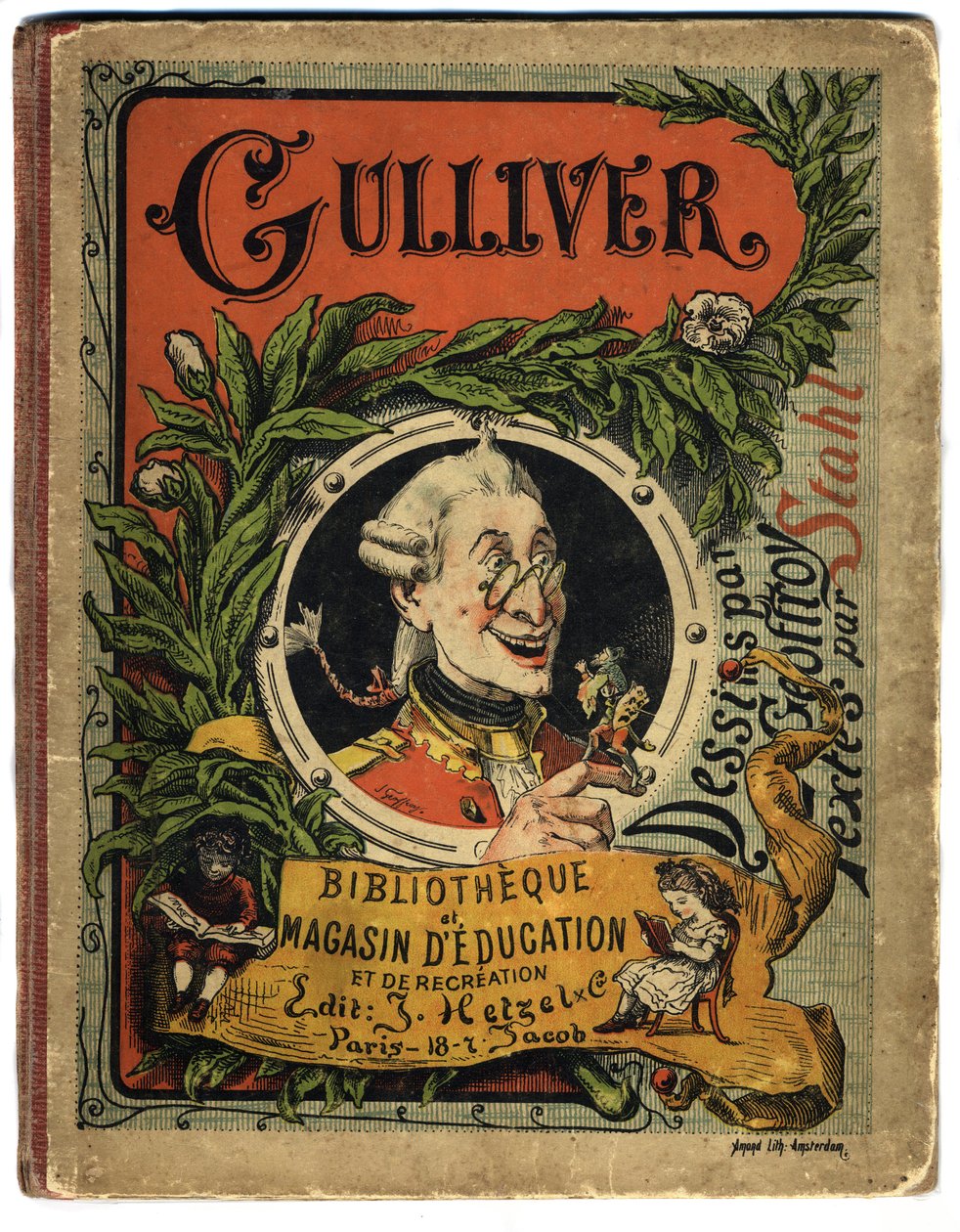 Portret van Lemuel Gulliver. Omslag voor "Gulliver