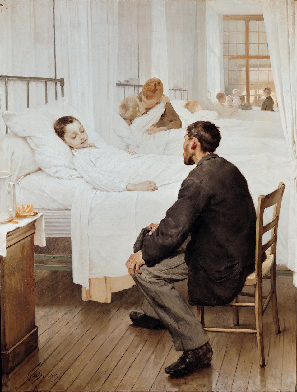 Bezoekdag in het Ziekenhuis, 1889 door Henri Jules Jean Geoffroy