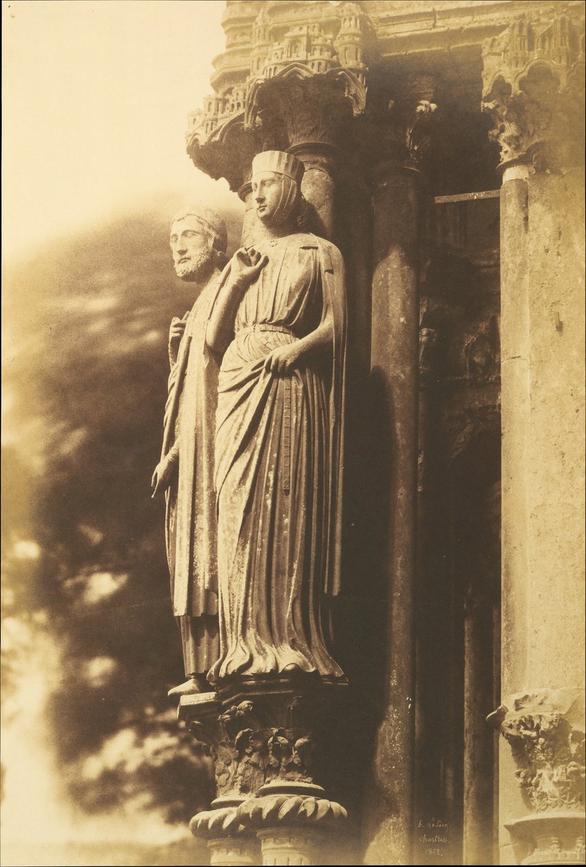 Grote figuren op de noordelijke portiek, kathedraal van Chartres door Henri Le Secq