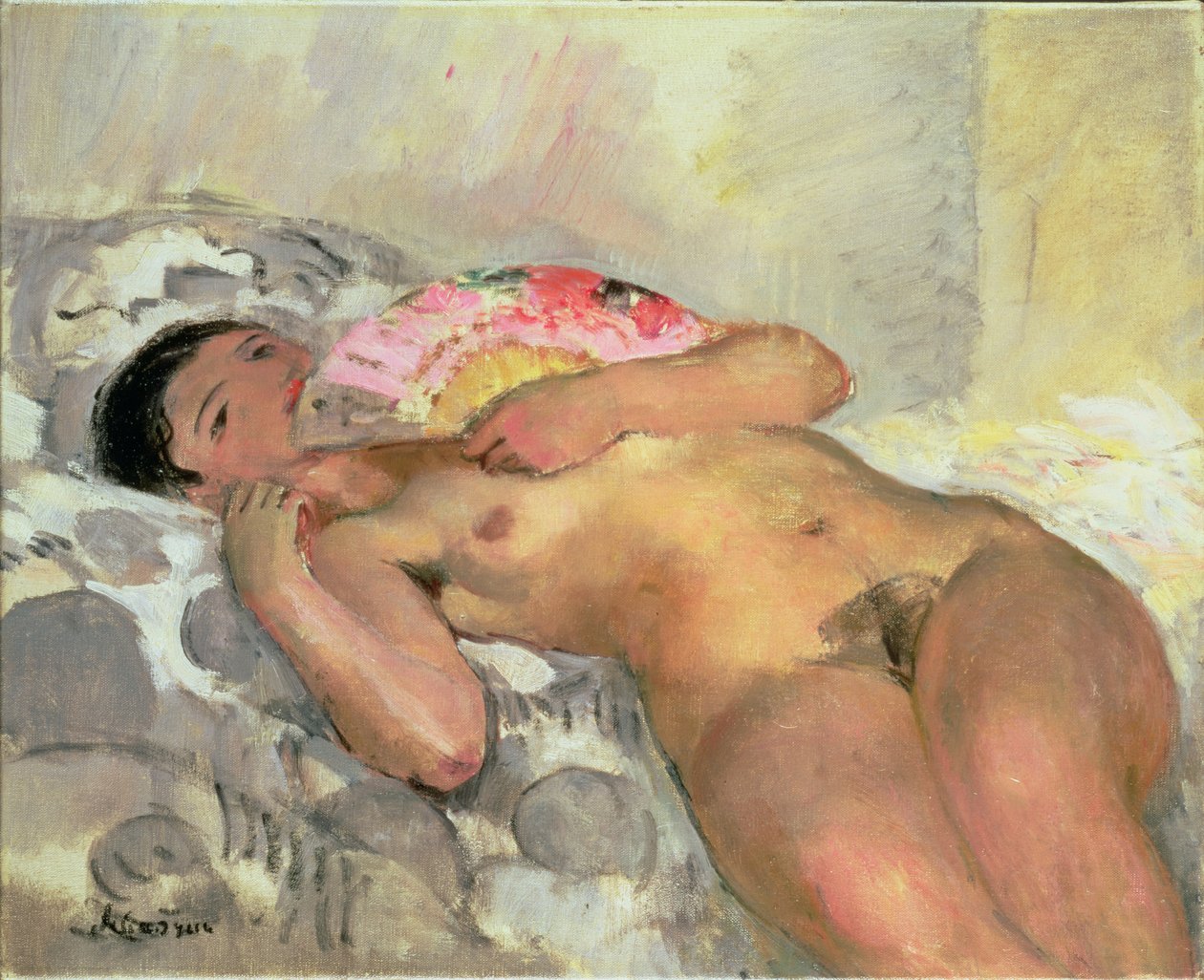 Naakte Vrouw met een Waaier door Henri Lebasque