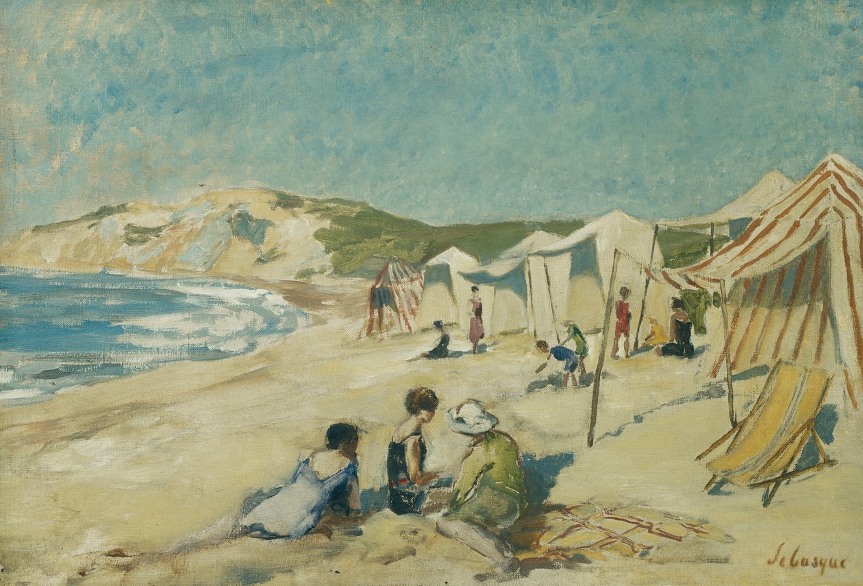 Het Strand bij Pointe St Gildas, c.1920 door Henri Lebasque