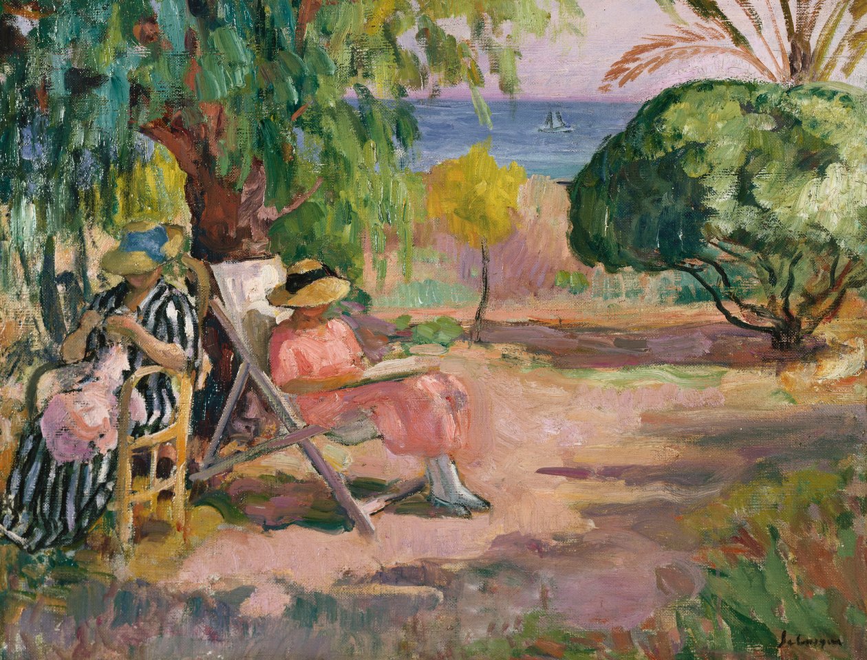Vrouwen naaien door Henri Lebasque