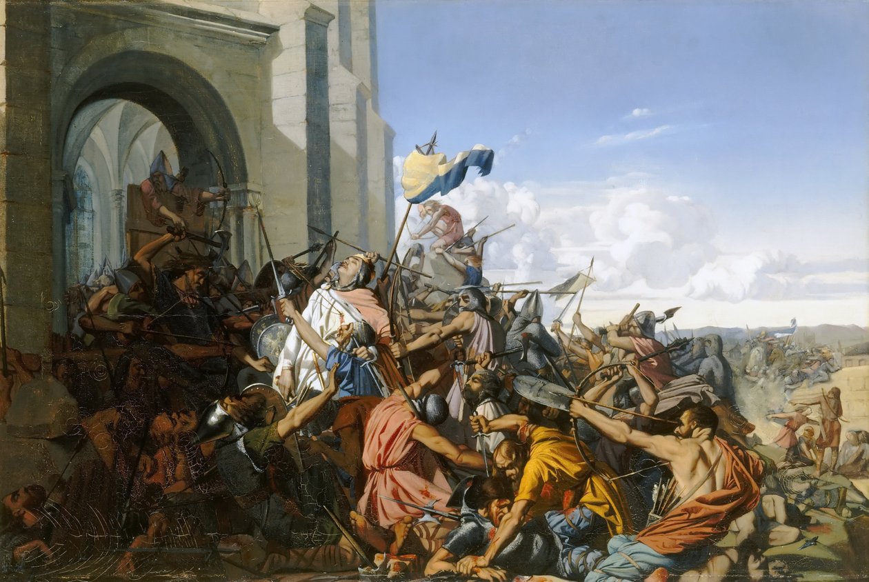 De dood van Robert le Fort in de Slag bij Brissarthe, 866 door Henri Lehmann