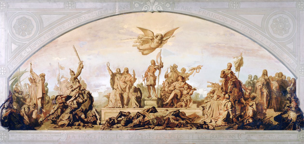 Frankrijk onder de Capetingers, Valois en de Bourbons, 1856 door Henri Lehmann