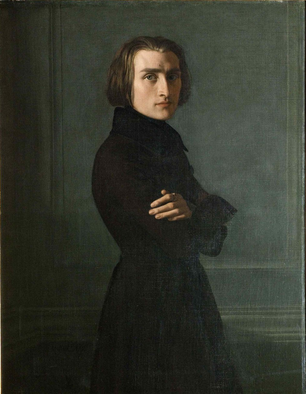 Portret van de componist Franz Liszt 1811-1886, 1839 door Henri Lehmann
