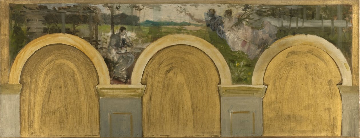 Schets voor de Salon des Sciences in het stadhuis van Parijs: De Kroning van de Wetenschap, tussen 1888 en 1892 door Henri Lerolle