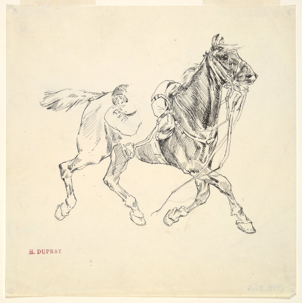 Militair paard door Henri Louis Dupray
