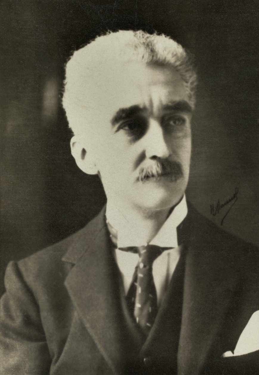 Portret van de Belg Paul Hymans (foto) door Henri Manuel