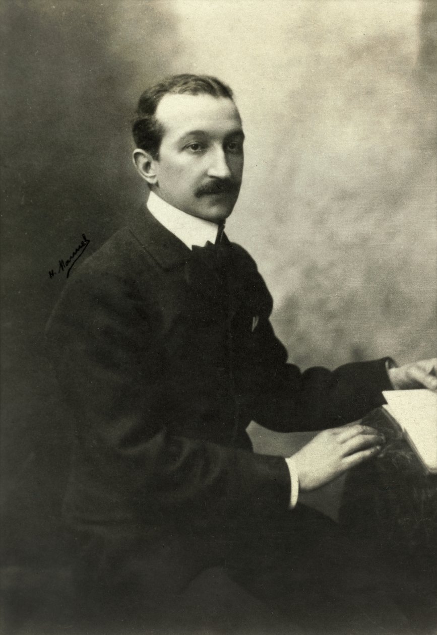 Portret van Michel Corday (foto) door Henri Manuel
