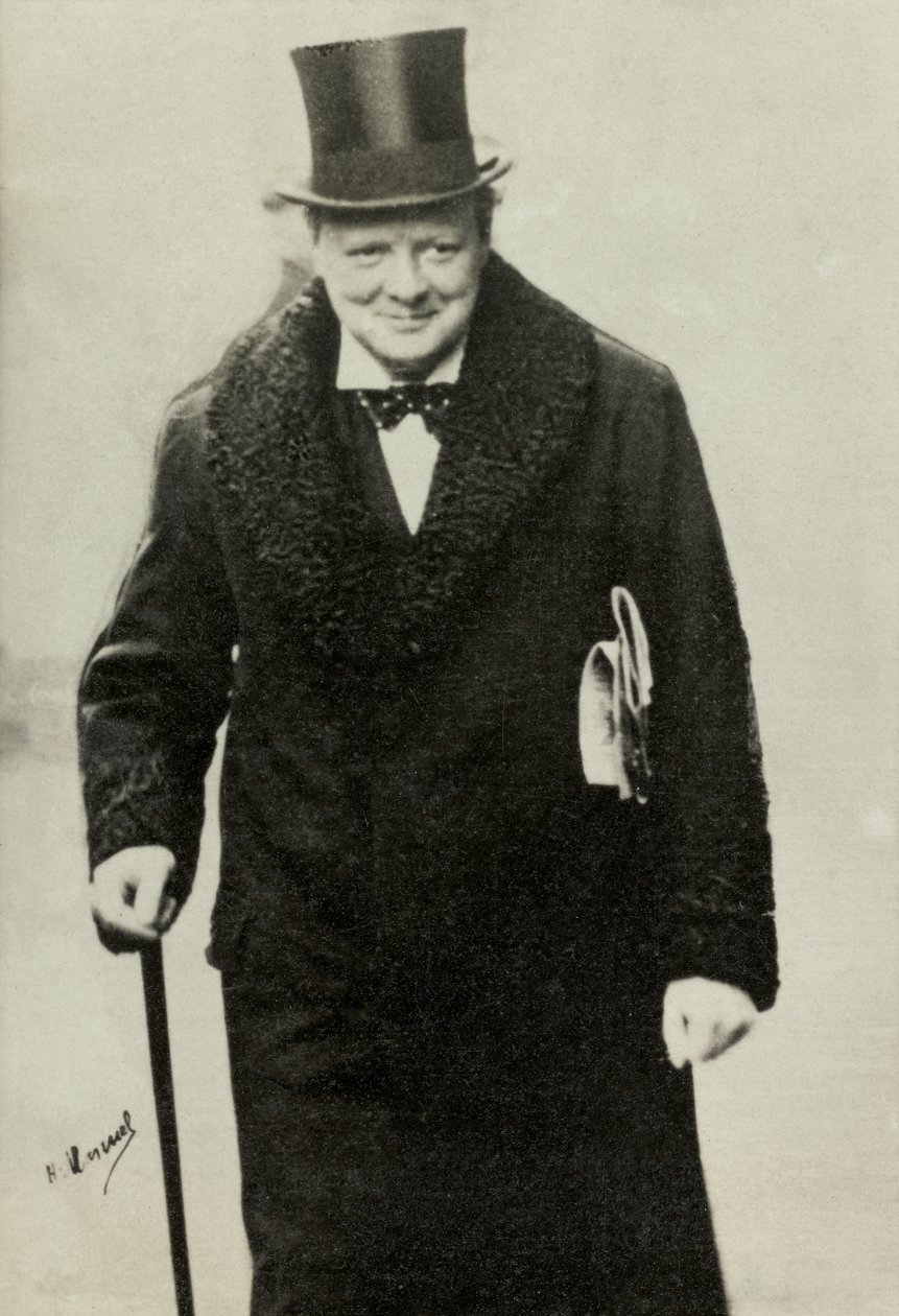 Portret van Winston Churchill (foto) door Henri Manuel