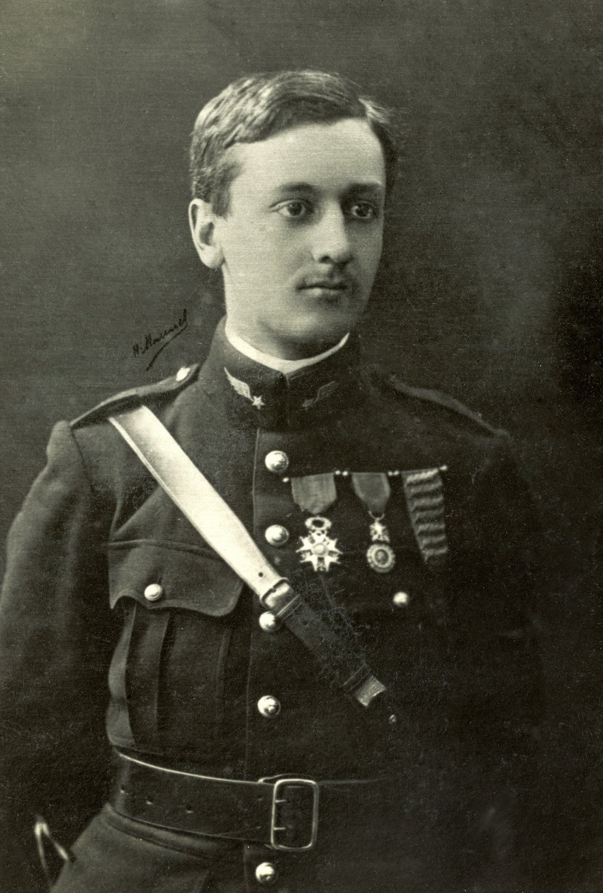 Portret van vliegenier Georges Guynemer (foto) door Henri Manuel