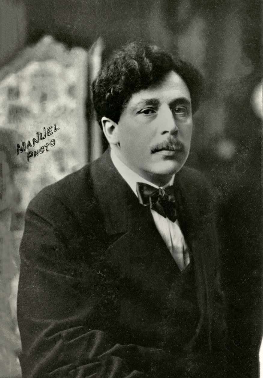 Portret van de Franse schilder Abel Faivre ( 1867 door Henri Manuel