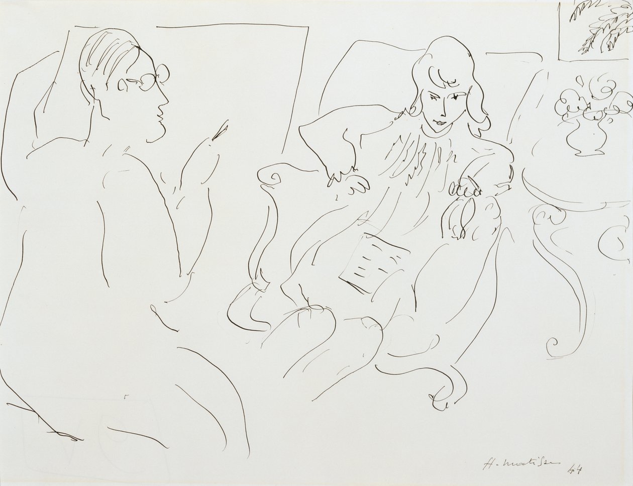 Kunstenaar met model door Henri Matisse