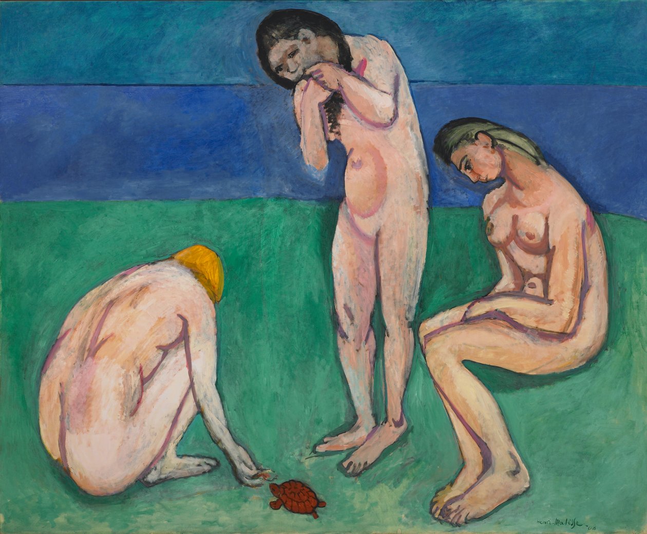 Badgasten met een schildpad door Henri Matisse