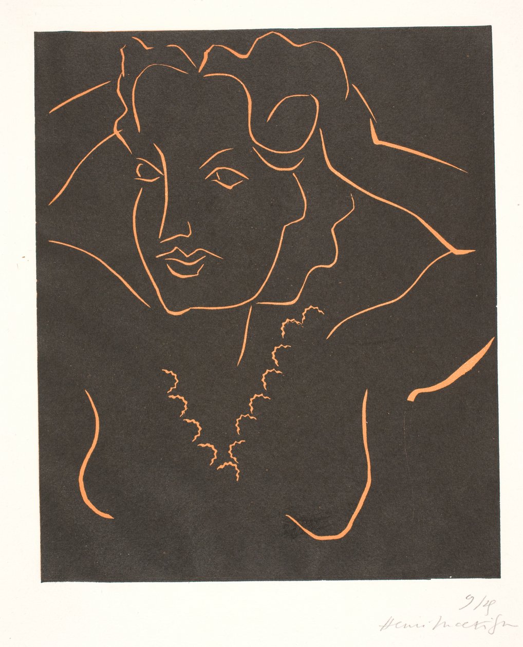Buste van een vrouw (Vrouw die haar haar doet) door Henri Matisse