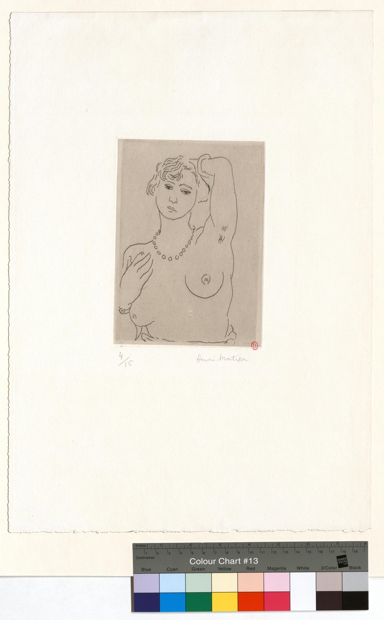 Buste van een vrouw met halsketting en armband door Henri Matisse