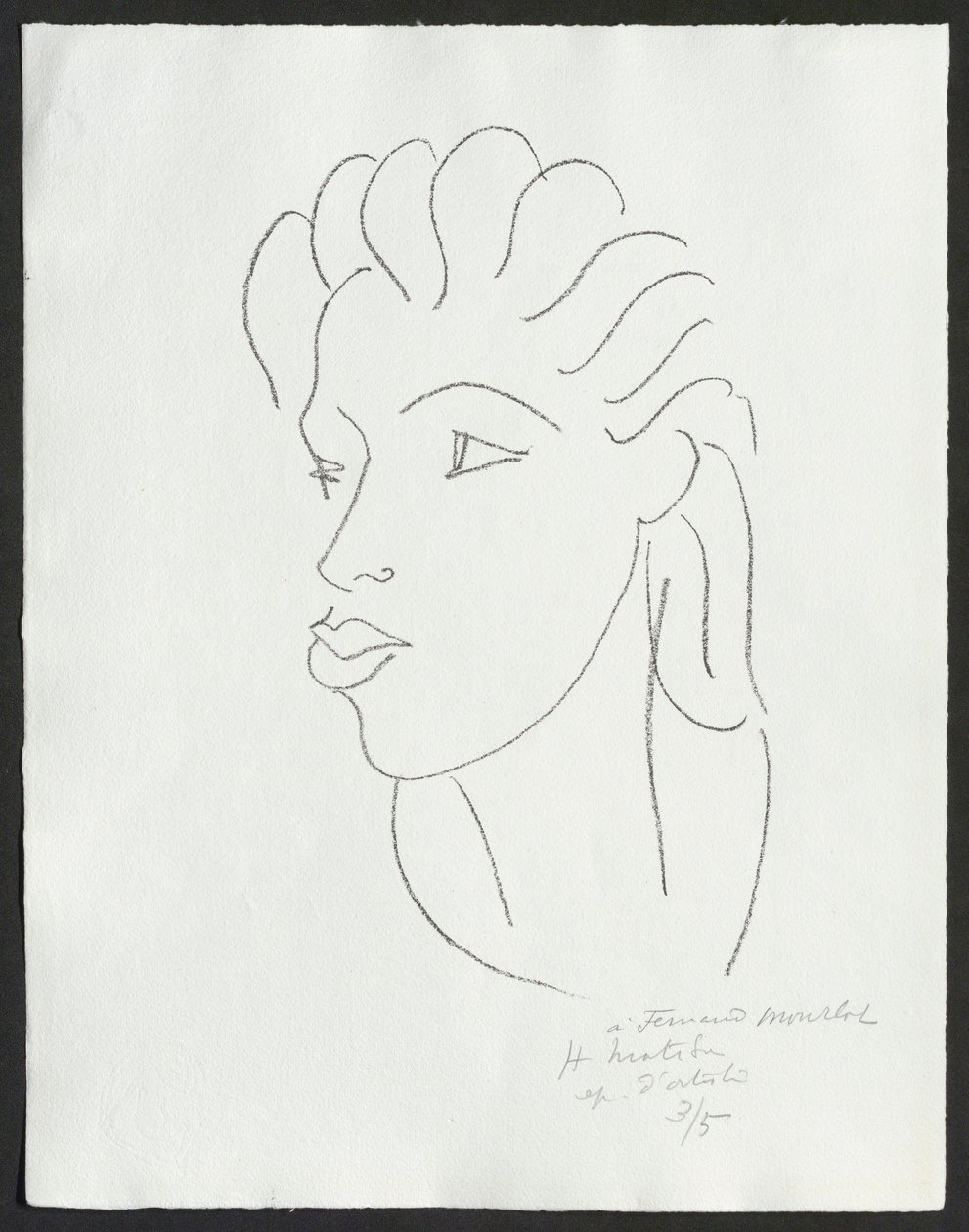 Chinese vrouw met gestreept haar door Henri Matisse
