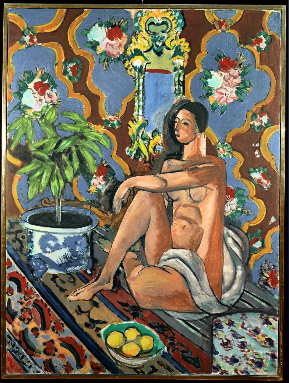 Decoratieve figuur op een sierlijke ondergrond door Henri Matisse