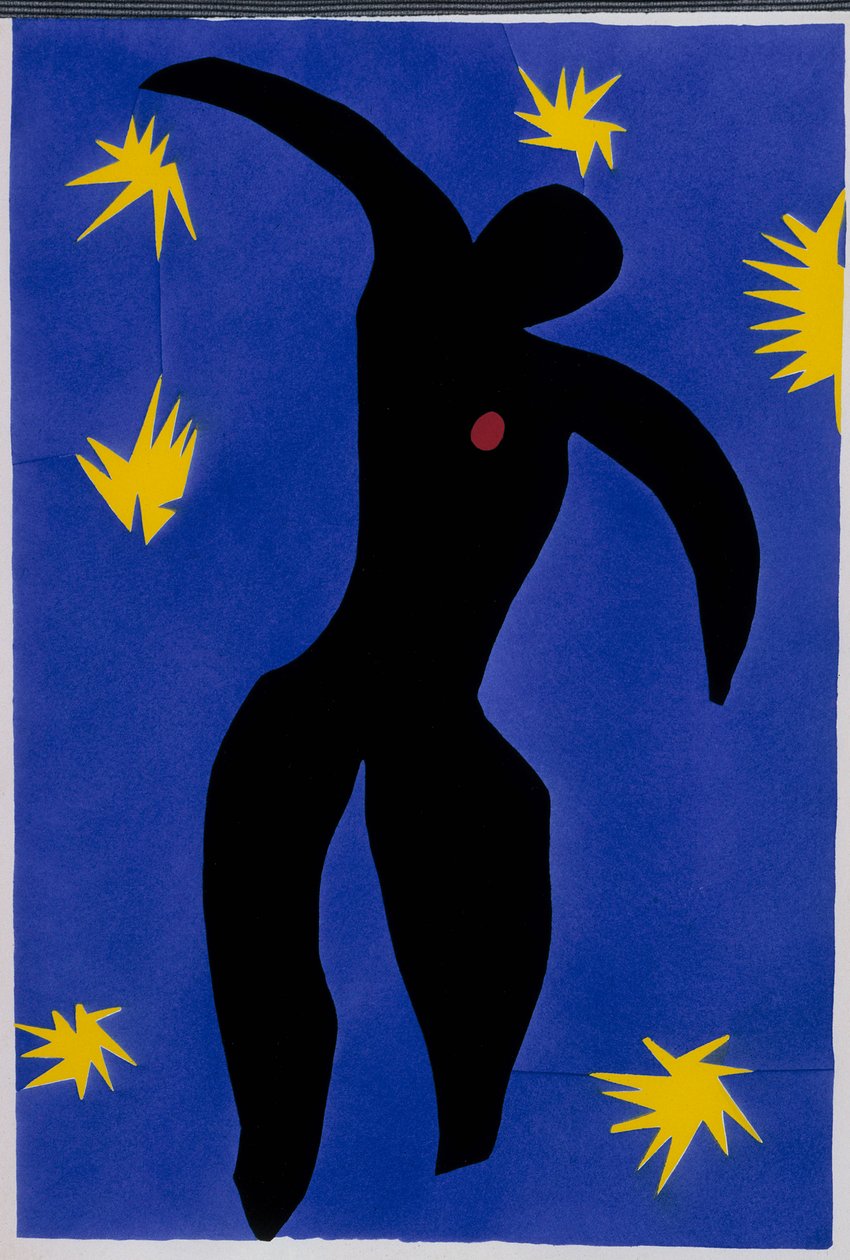 De val van Icarus. Uit "Jazz". Plaat VIII. P. 55 door Henri Matisse