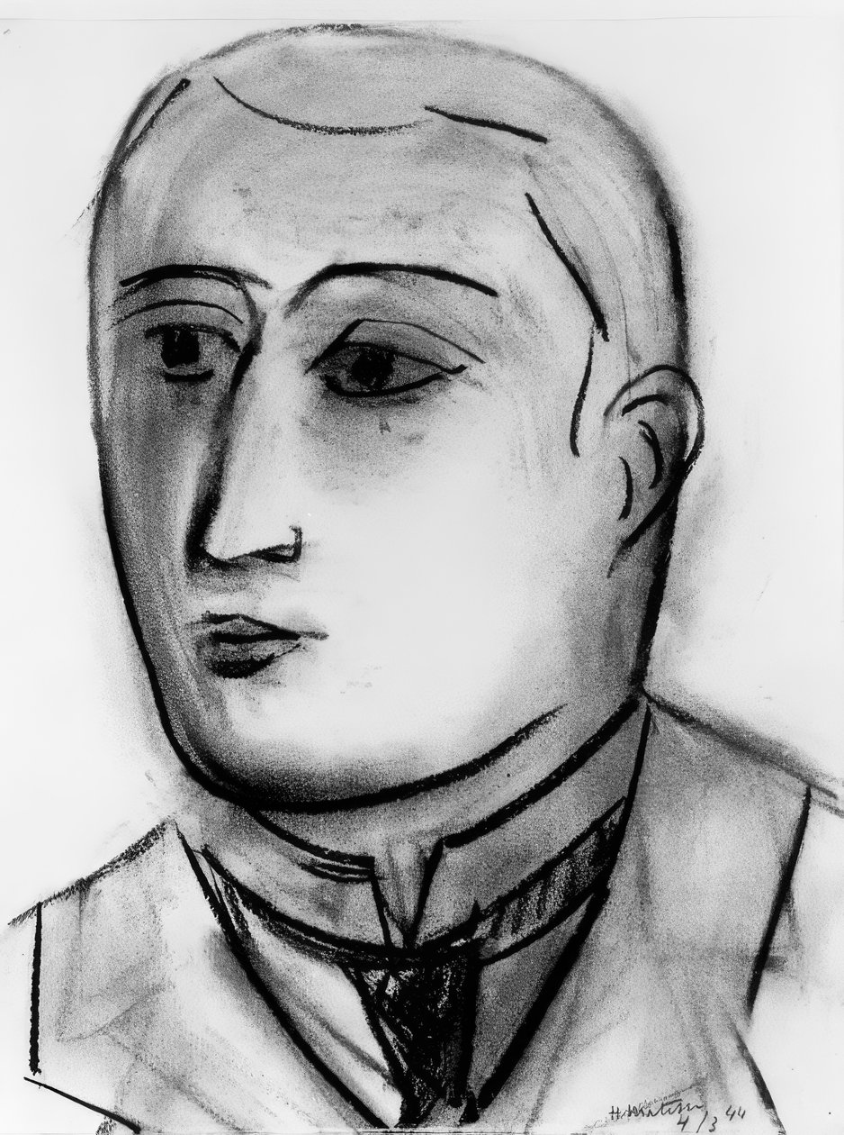 Studie voor het portret van Guillaume Apollinaire door Henri Matisse