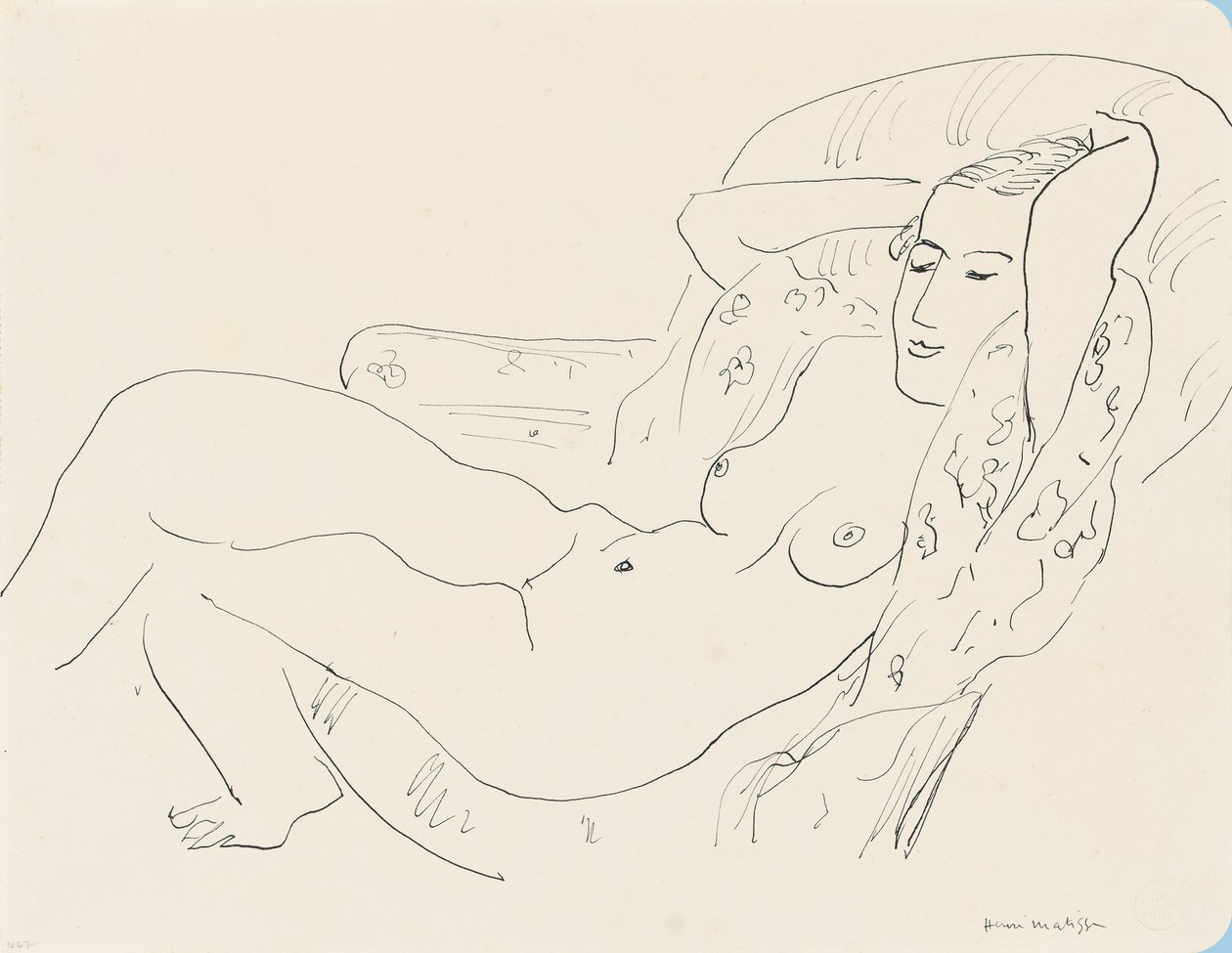 Vrouwelijk naakt, armen omhoog door Henri Matisse