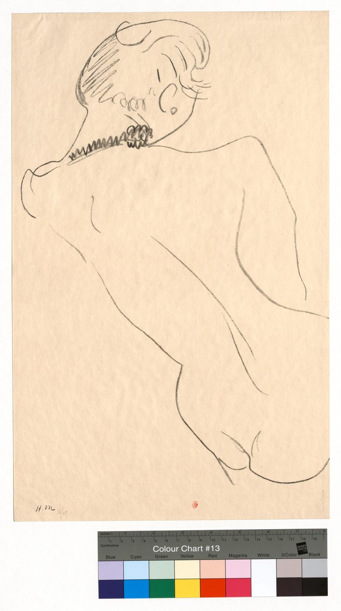 Figuur van achteren met zwarte halsketting door Henri Matisse