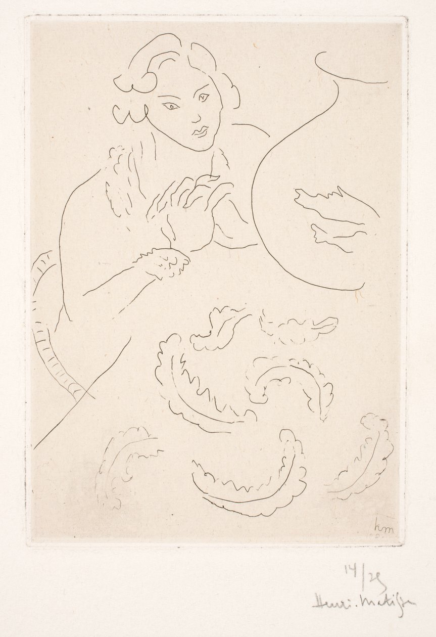 Figuur naast de gouden vissen door Henri Matisse