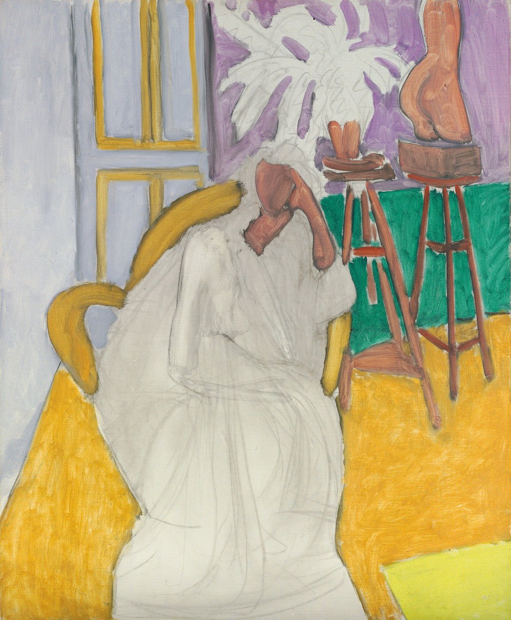 Zittende figuur en Griekse torso (De Gandoura) door Henri Matisse