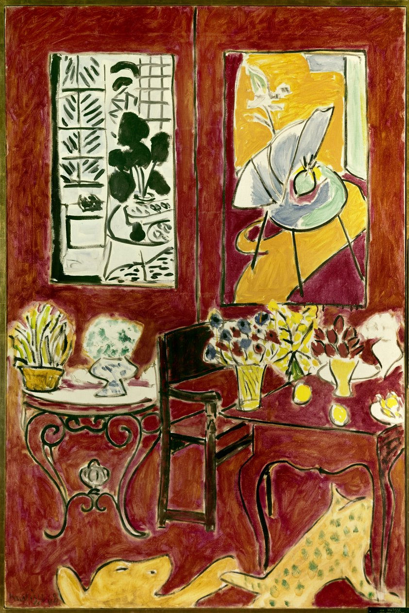 Grand interieur rouge 1948 (olieverf op doek) door Henri Matisse