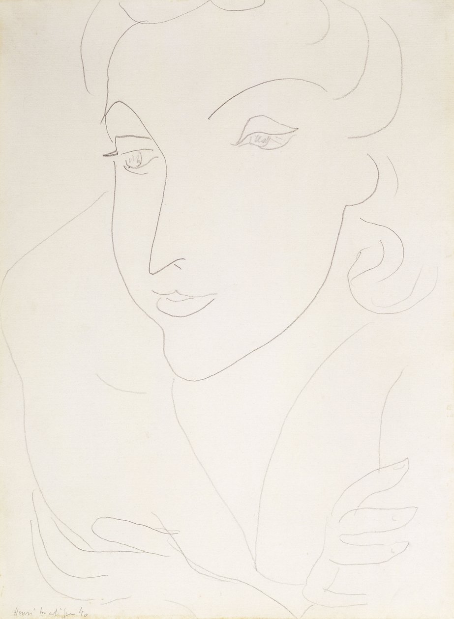 Hoofd van een jonge vrouw door Henri Matisse