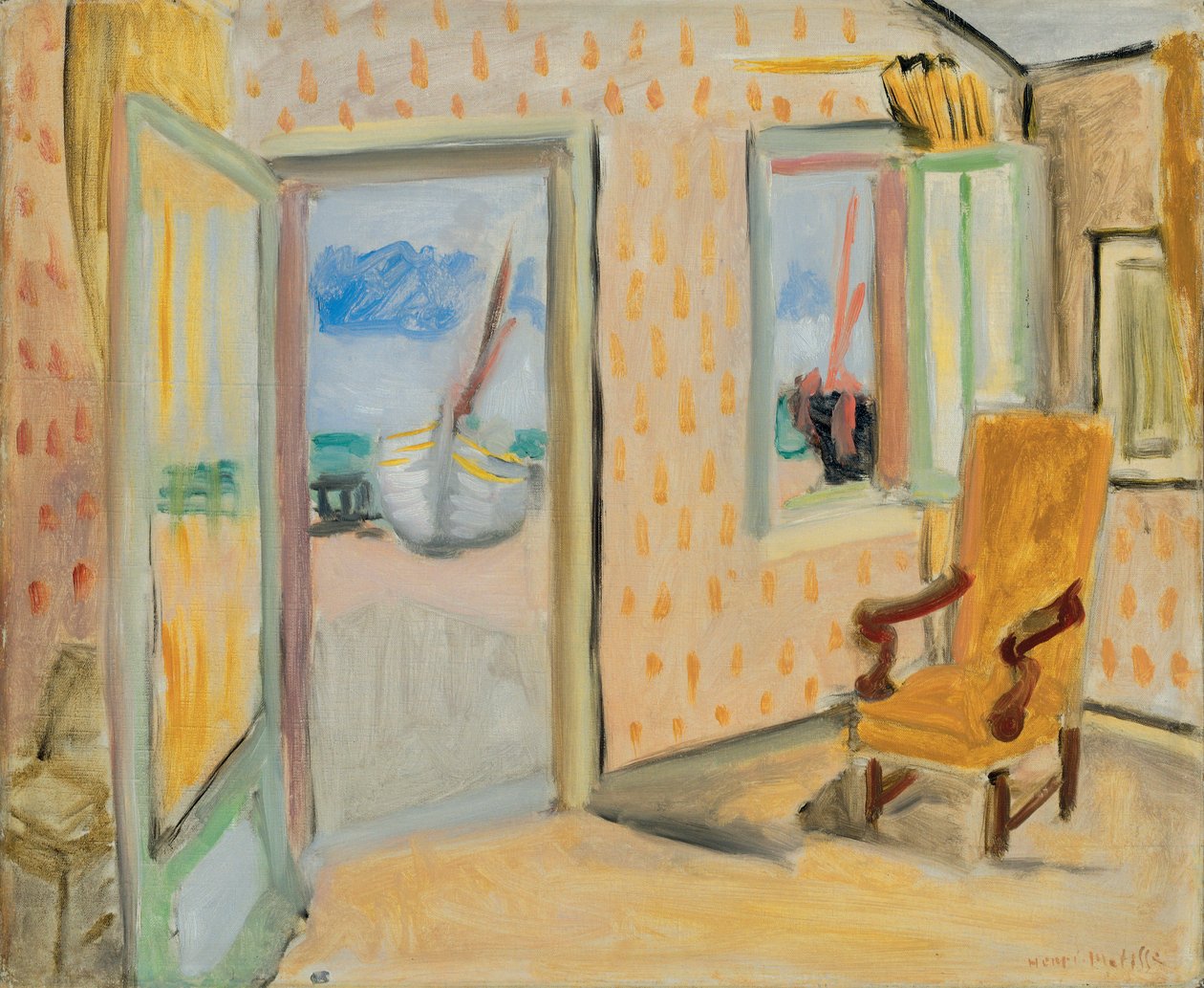 Interieur, open deur, ca.1920-1921 (olieverf op doek) door Henri Matisse