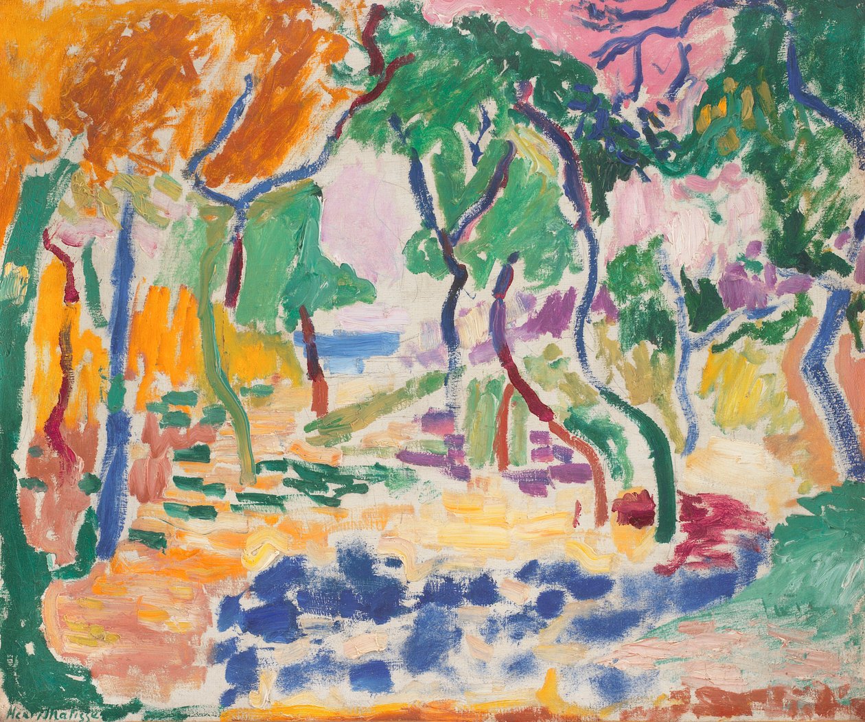 Landschap bij Collioure. Studie voor "De levensvreugde" door Henri Matisse