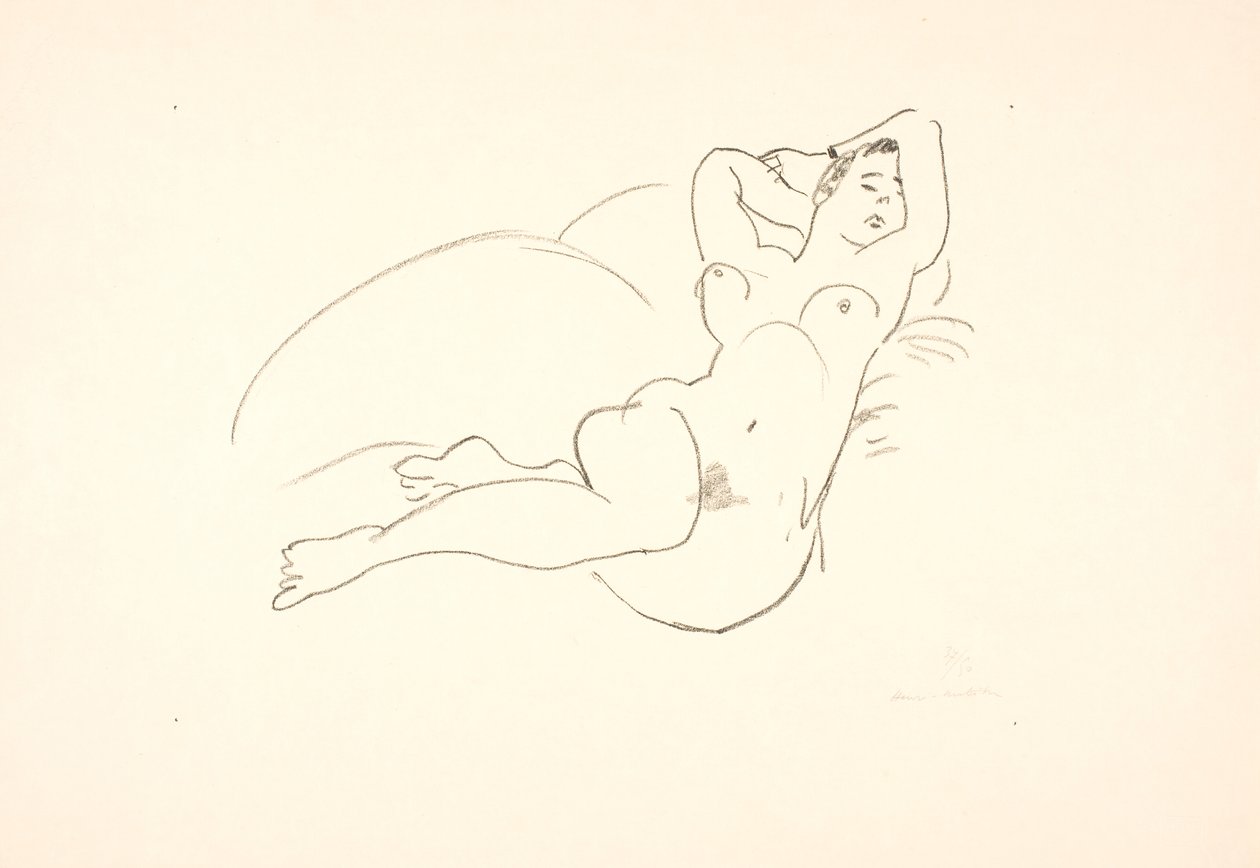 Liggend, vrouwelijk naaktmodel door Henri Matisse