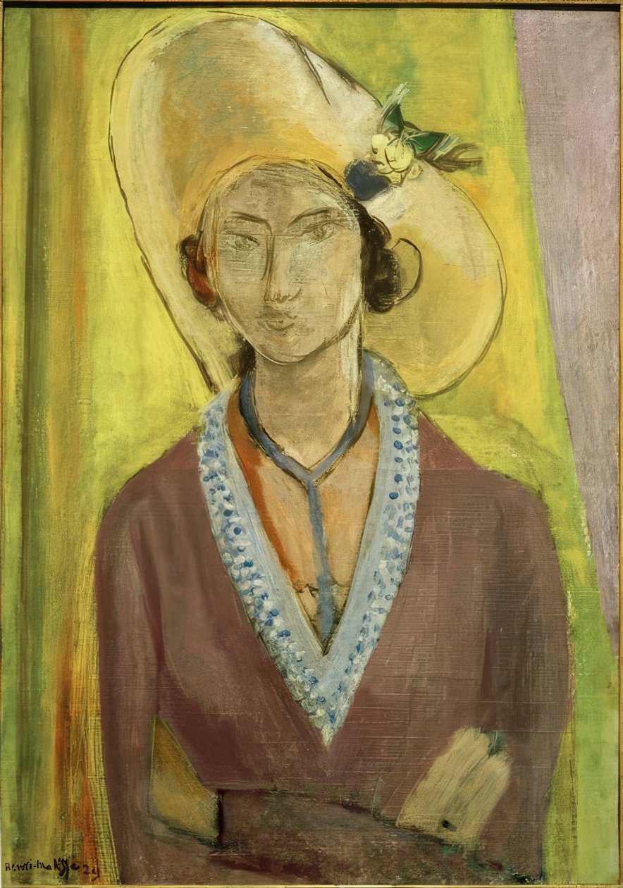 Mademoiselle L.L. De Gele Hoed door Henri Matisse