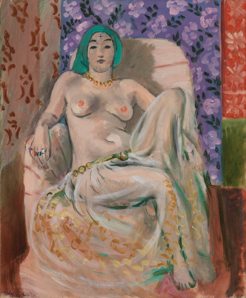 Moorse vrouw (De opgetrokken knie) door Henri Matisse