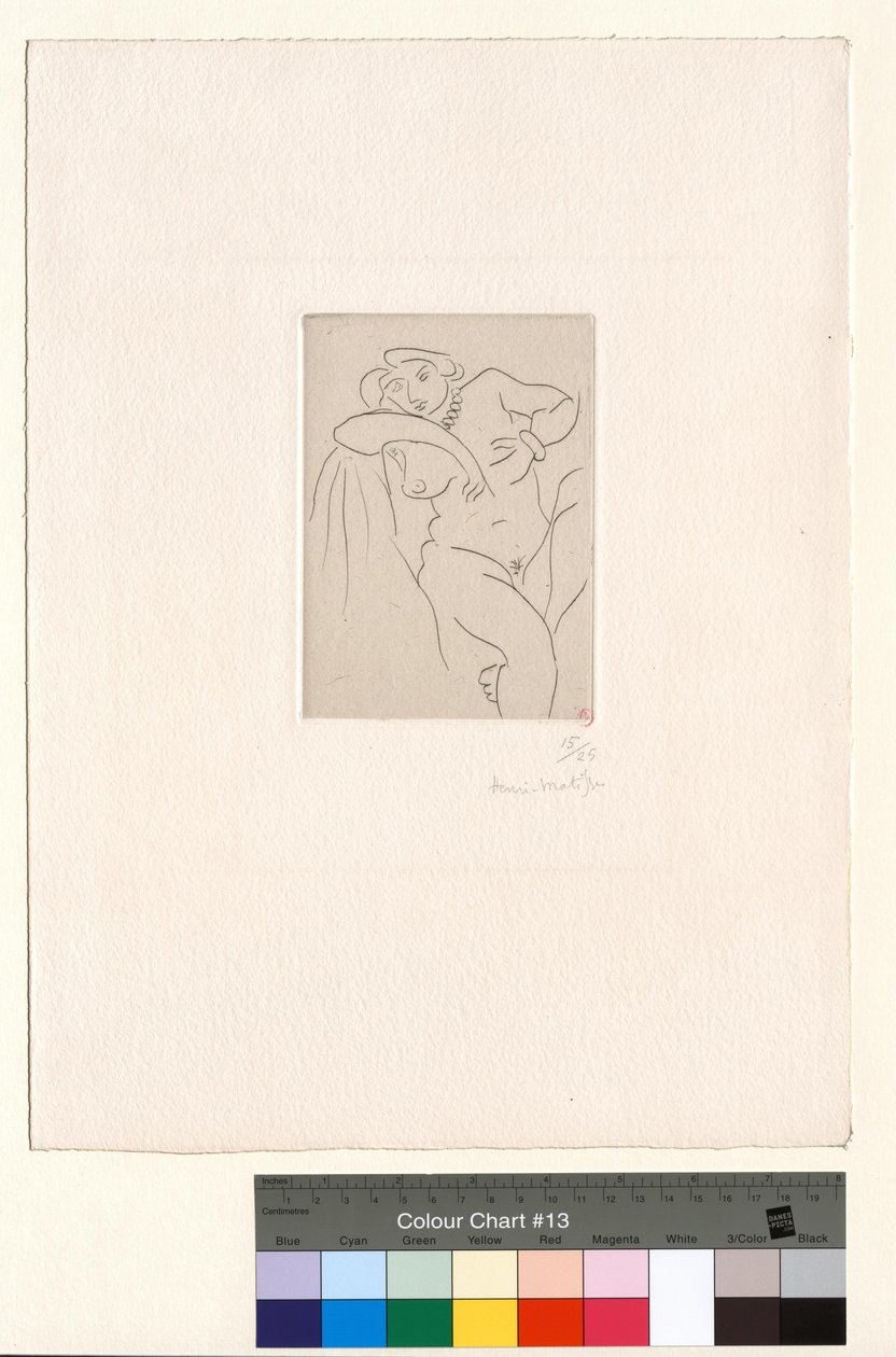 Naakt, zittend met een parelketting door Henri Matisse