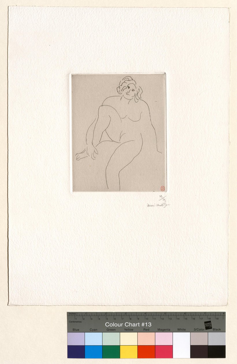 Zittend naakt, arm om het gebogen been door Henri Matisse