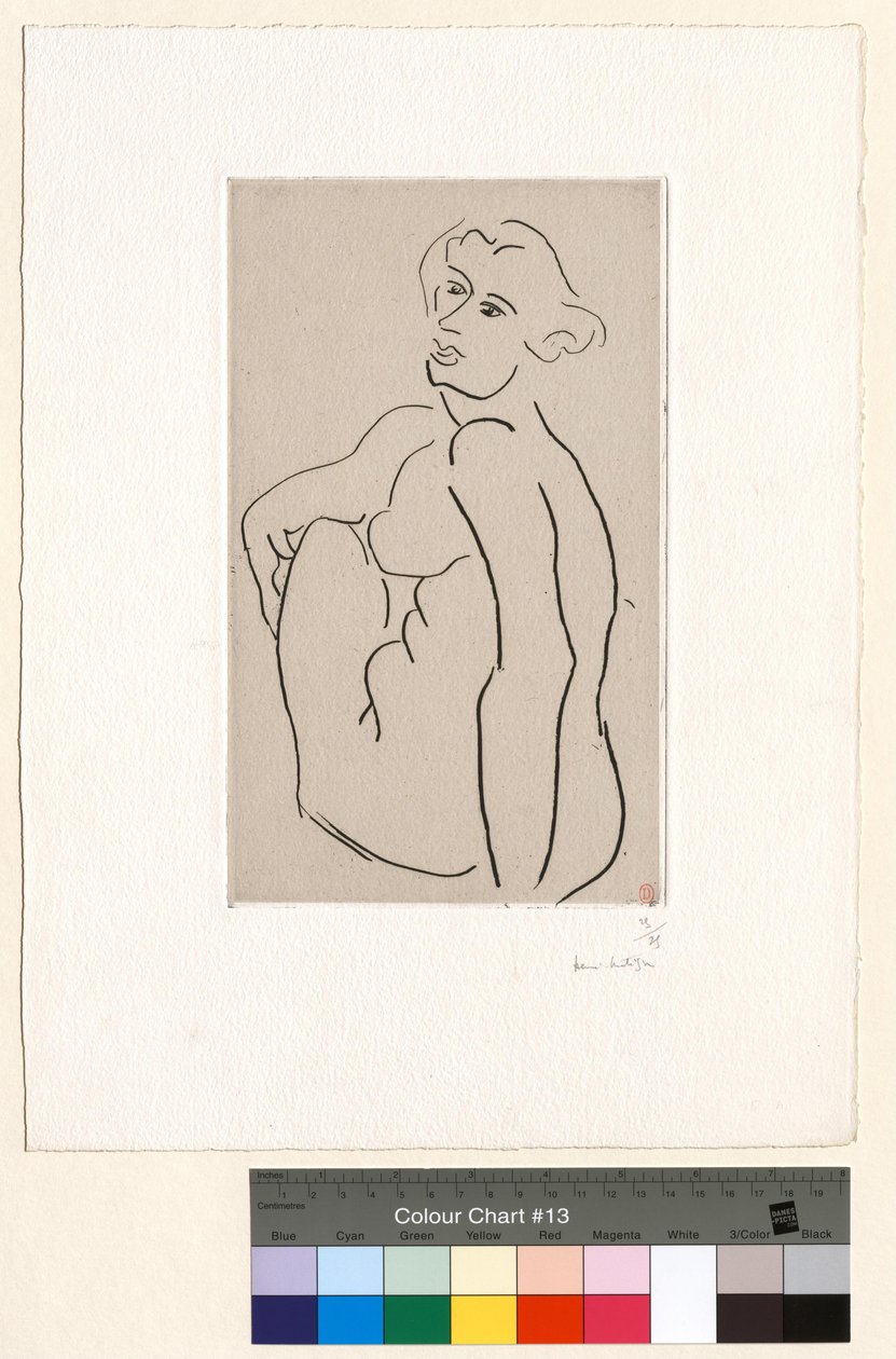 Zittend naakt, de rug gezien in driekwartaanzicht door Henri Matisse