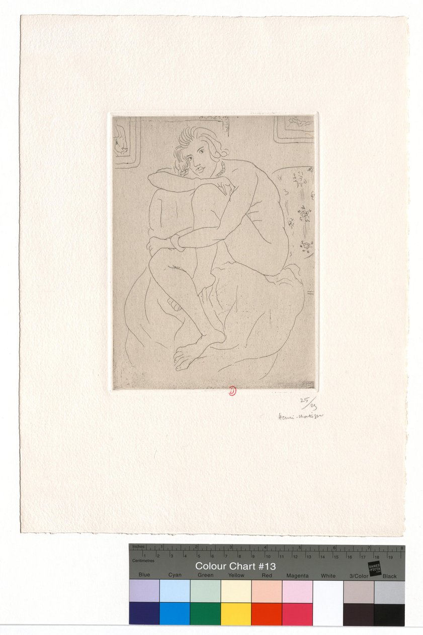 Naakt zittend, met de handen op de knieën door Henri Matisse
