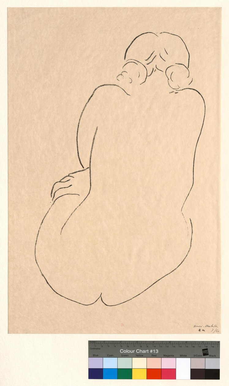 Naakt zittend, gezien van achteren door Henri Matisse