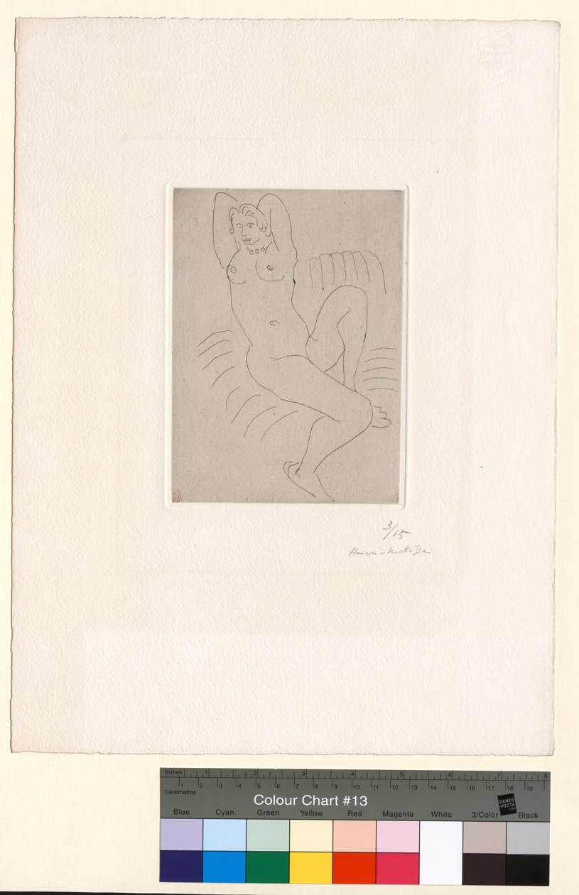 Naakt in de gestreepte fauteuil door Henri Matisse