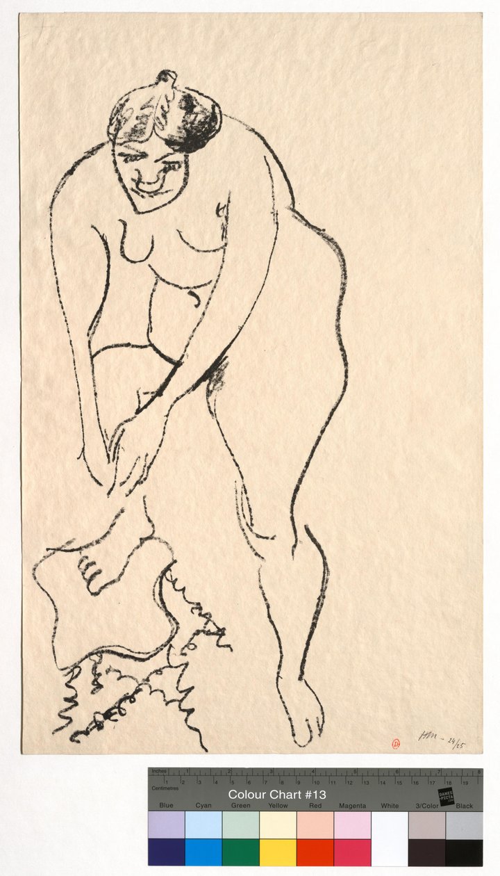 Naakt met rechtervoet op een kruk door Henri Matisse