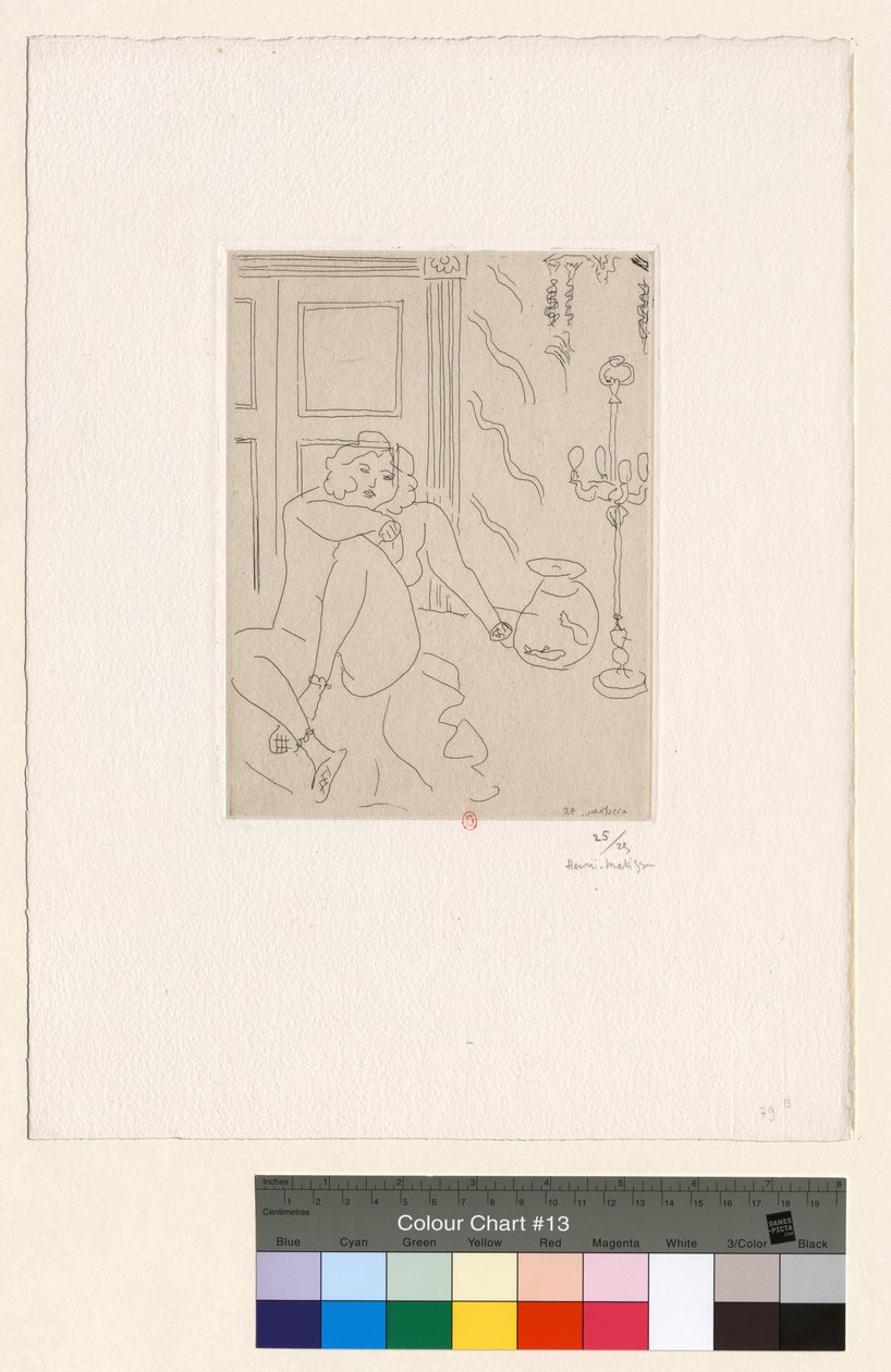 Naakt in een interieur met een Venetiaanse lamp en goudvissen door Henri Matisse
