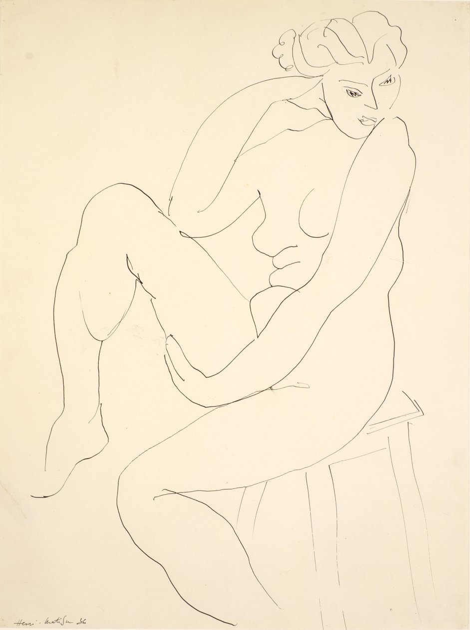 Naakt zittend op een kruk door Henri Matisse