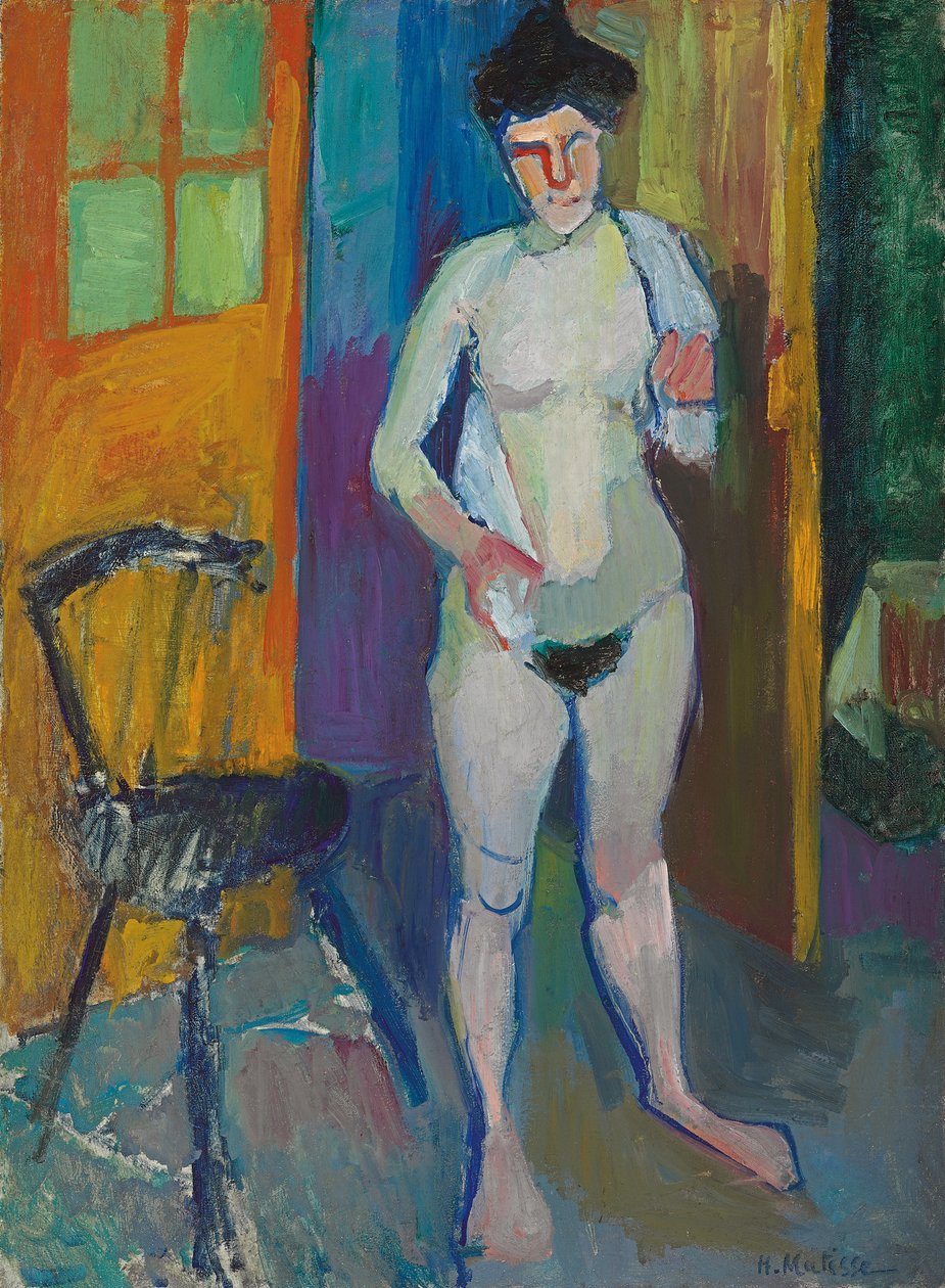 Naakt met witte handdoek, ca.1901-1903 (olieverf op doek) door Henri Matisse