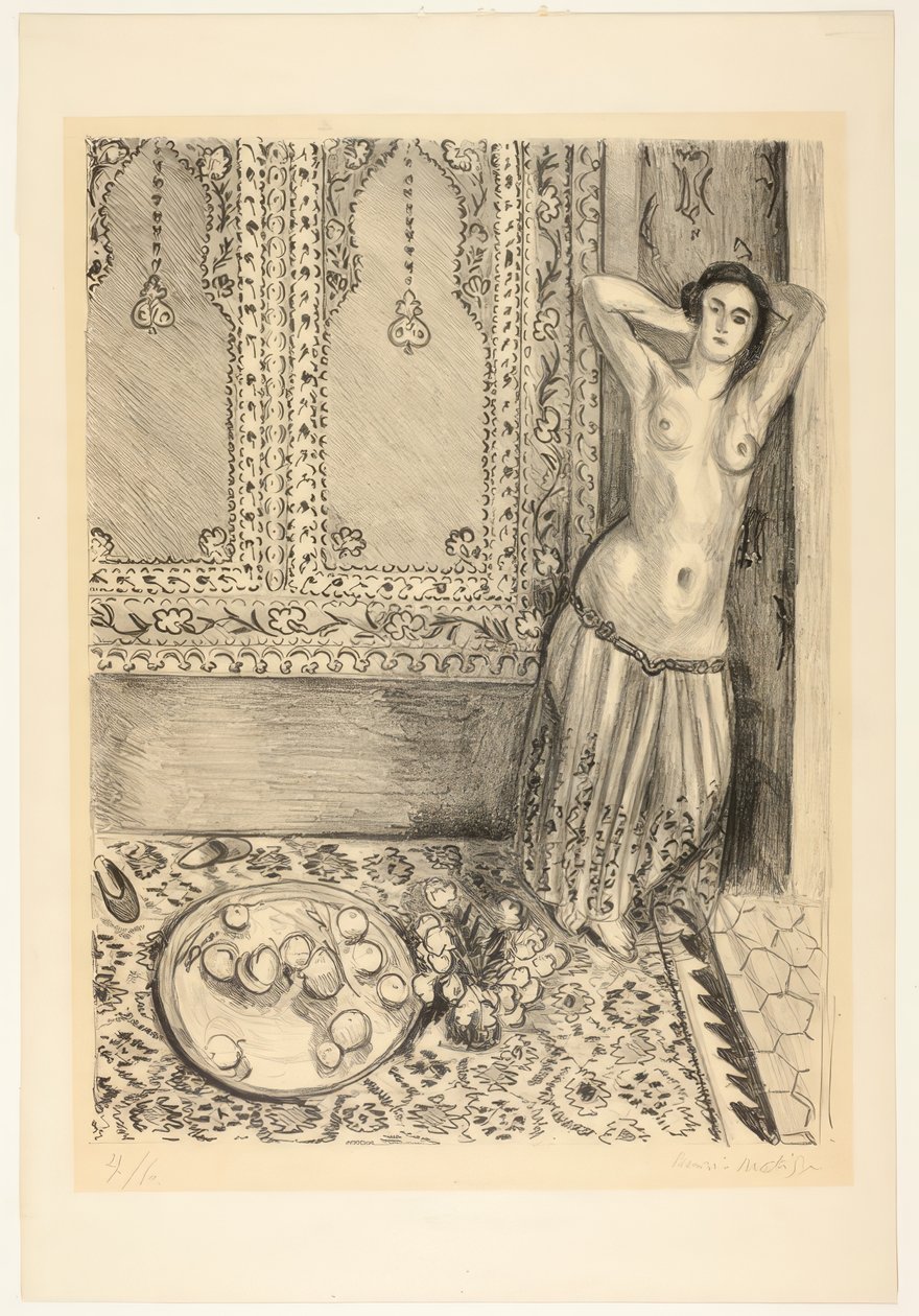Odaliske staand met fruitschaal door Henri Matisse